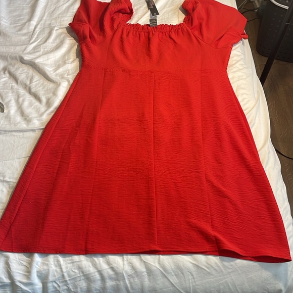 Olivia & Martin, petite XL mini dress. Smocked front and flutter sleeves. - Picture 4 of 6